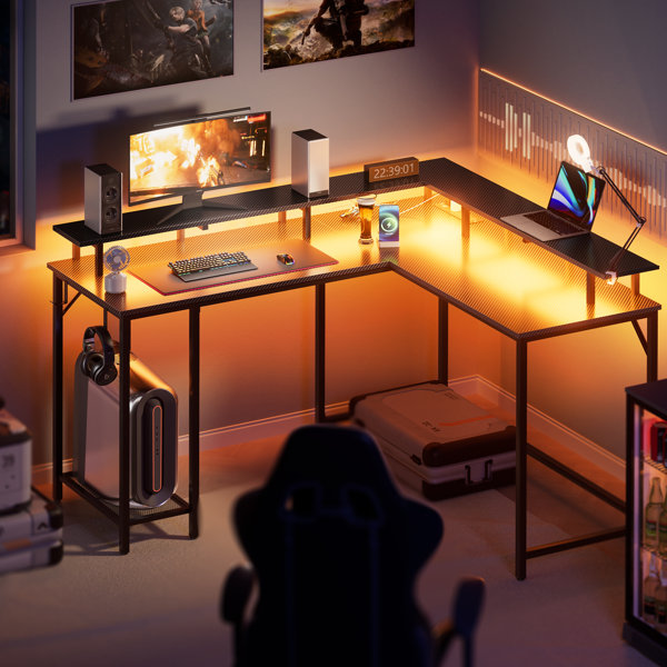 Inbox Zero Kamai 54" L Shaped Computer Desk for Home Office Gaming Desk